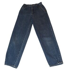 VTG 80's Lawman Group Women's Size 7 Pleated High Waisted  Jeans Med Wash‎